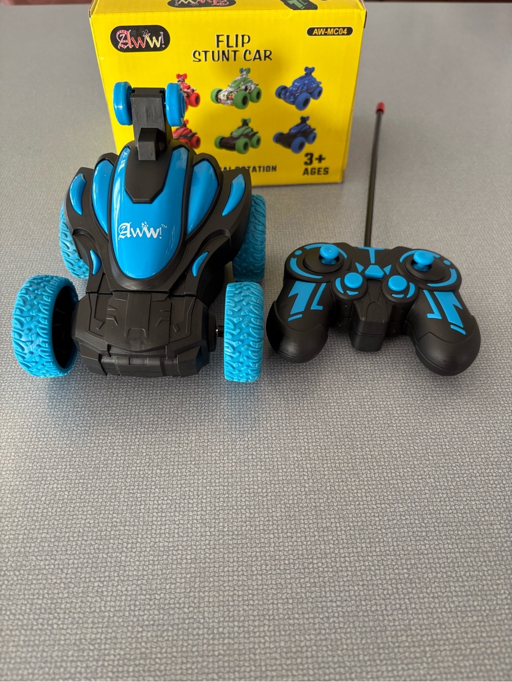 Blue & Black Flip Stunt RC Car for Kids 3+
